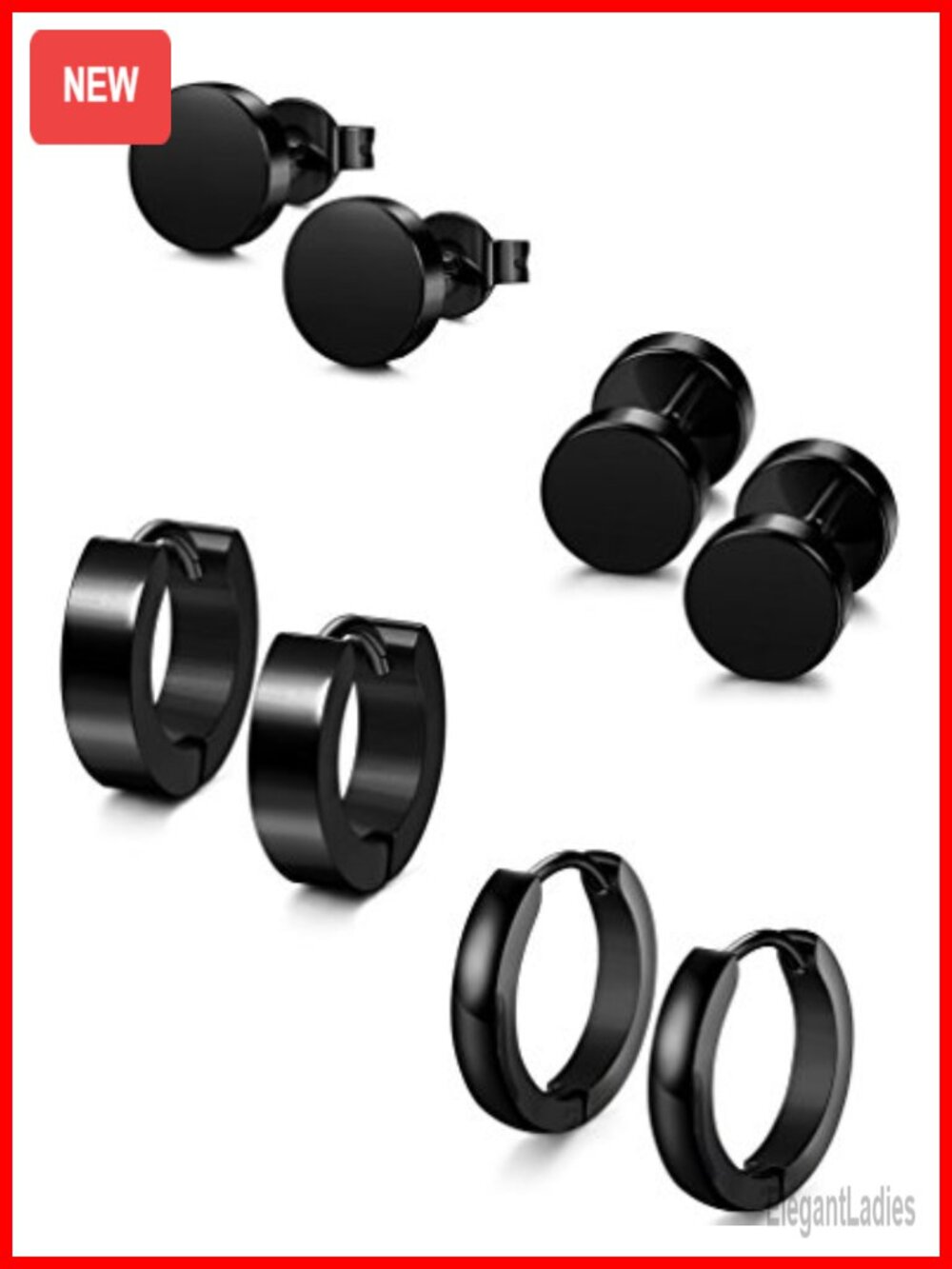 316L Stainless Steel Hypoallergenic Earrings Set 18G Sensitive Ears